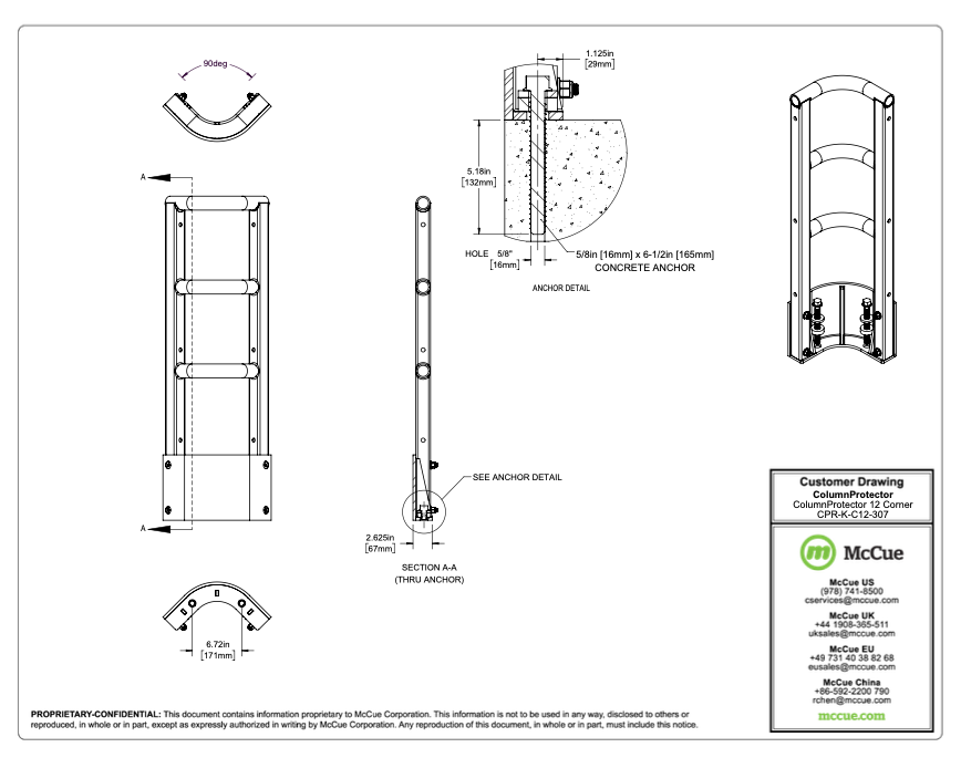 ColumnProtector 12 Corner Customer Drawing
