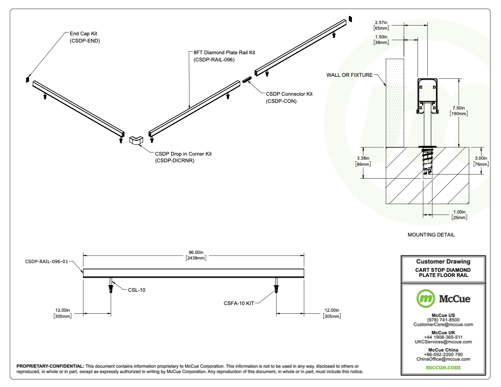 McCue_CartStop Diamond Plate Floor Rail_Customer Drawing