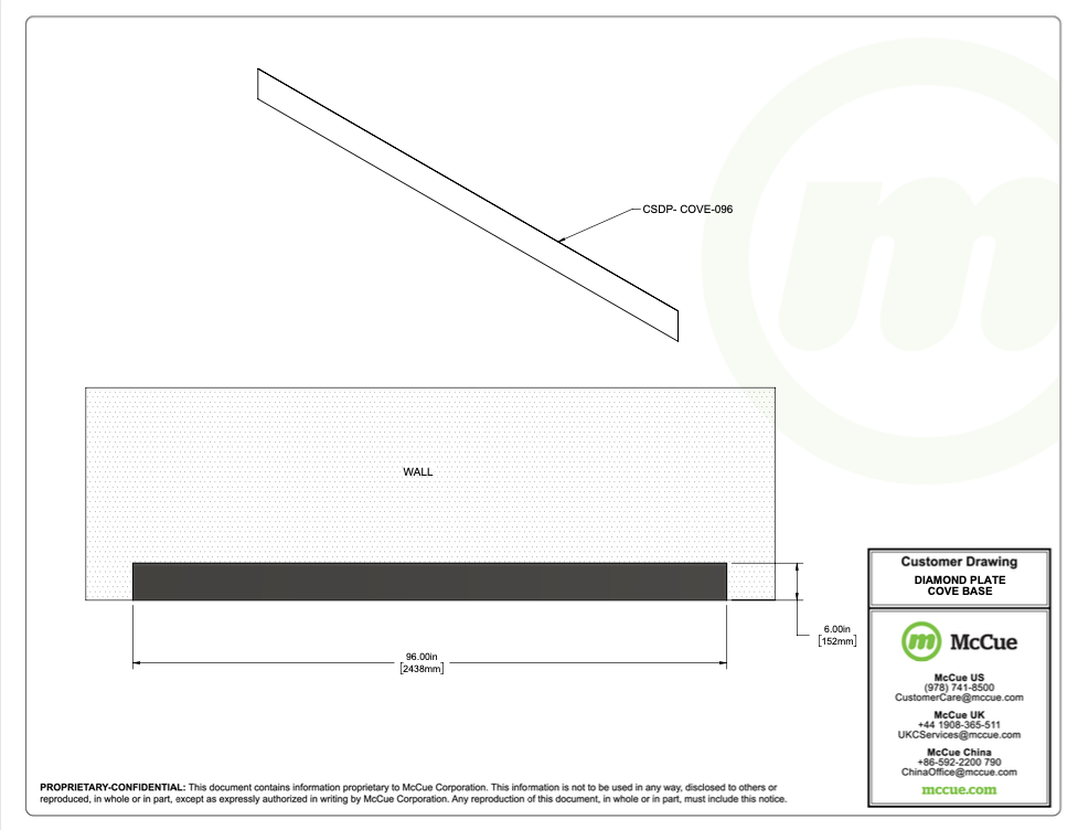 Diamond Plate Cove Base Customer Drawing